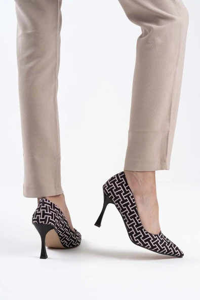 Kelsey Kadın Siyah Desenli Stiletto - 15