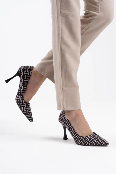 Kelsey Kadın Siyah Desenli Stiletto - 12
