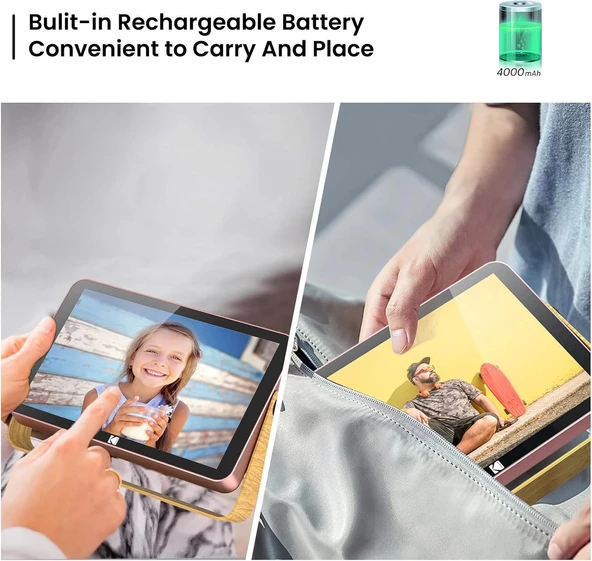 Kodak 10.1 Inc WiFi Dijital Fotoğraf Çerçevesi 1200x800 Dokunmatik Ekran, Pembe - 4