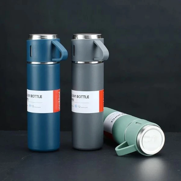 MDB Paslanmaz Çelik Bardaklı Termos Seti 500 ML - 1
