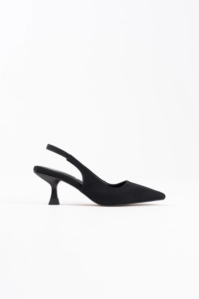 Angelica Kadın Siyah Saten Topuklu Ayakkabı ürün görseli