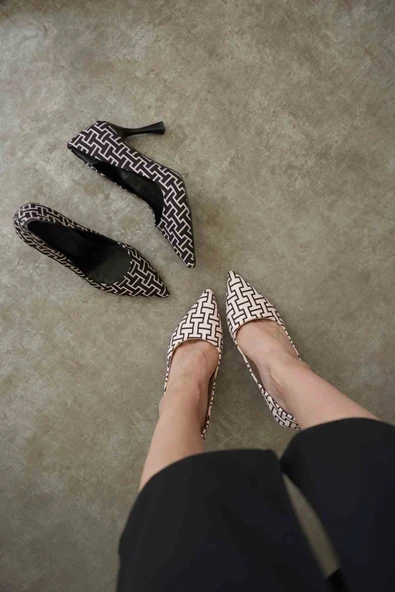 Kelsey Kadın Bej Desenli Stiletto - 18