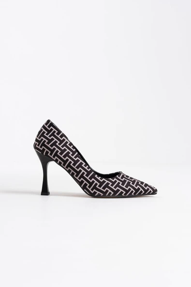 Kelsey Kadın Siyah Desenli Stiletto - 10