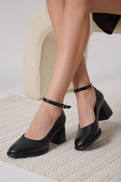 Josephine Kadın Mat Siyah Topuklu Ayakkabı - Resim 5