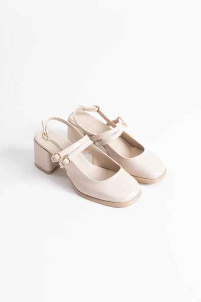 Faye Bej Rugan Kadın Topuklu Ayakkabı - Resim 2