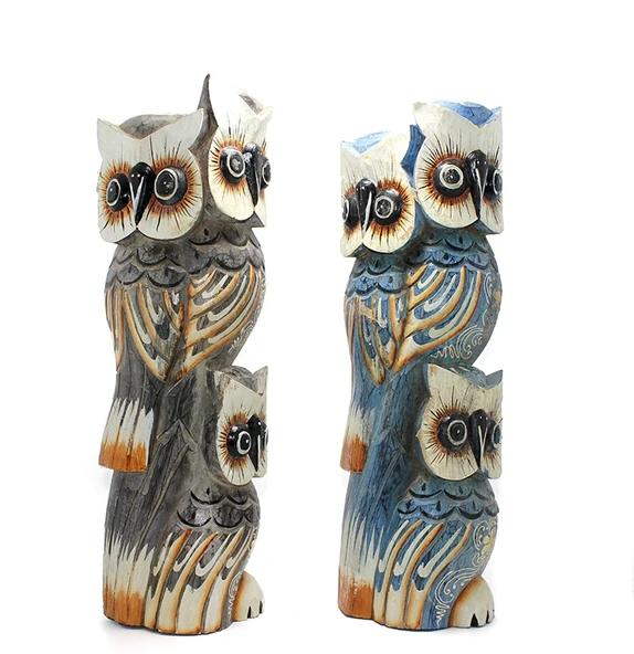 MDB Ahşap 3'lü Baykuş 50 Cm ürün görseli 1