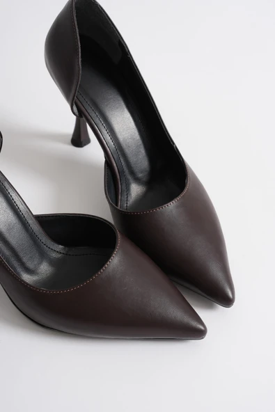 Angela Kadın Acı Kahve Cilt Topuklu Ayakkabı - Resim 5