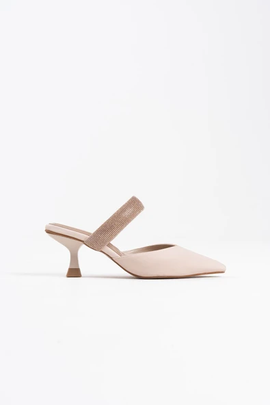 Nina Topuklu Bej Kadın Terlik ürün görseli