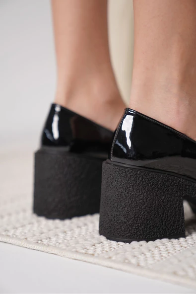 Talya Kadın Siyah Rugan Günlük Ayakkabı - Resim 12