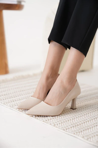 Alexandra Kadın Bej Stiletto - 6