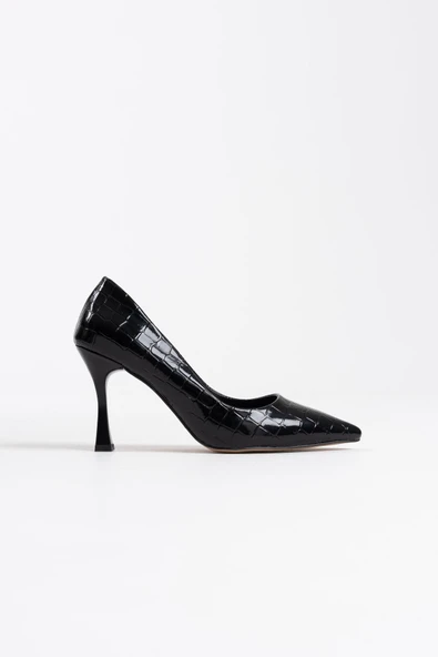 Harper Kadın Siyah Kroko Rugan Stiletto - 1