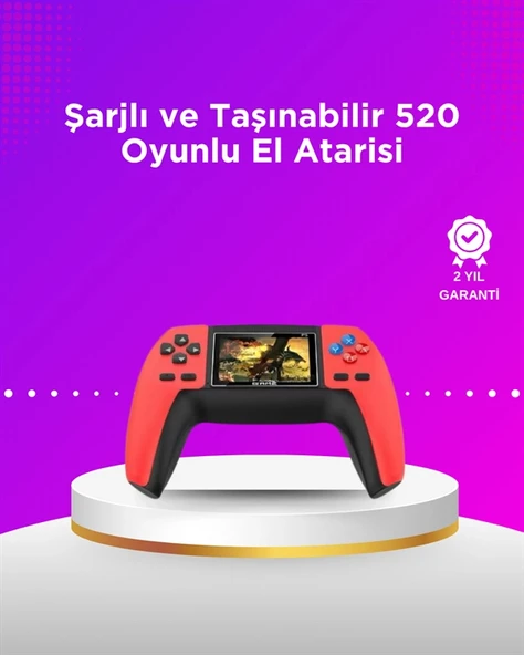 P5 Taşınabilir Retro Konsol – 520 Oyun, Ergonomik Tasarım, Nostaljik Eğlence - 1