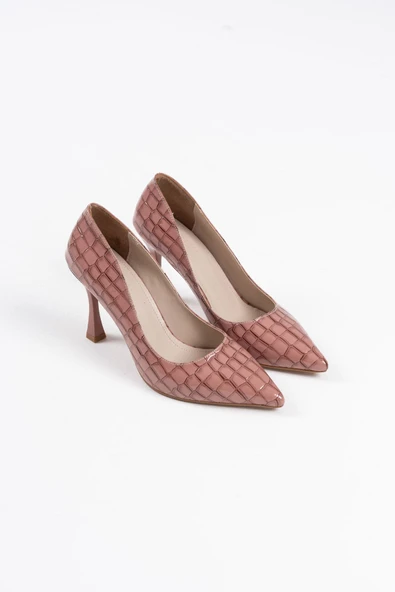 Harper Kadın Somon Kroko Rugan Stiletto - 2