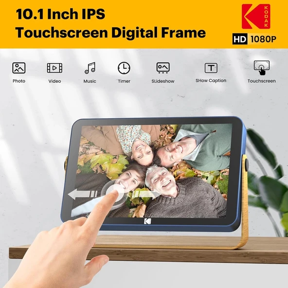 Kodak 10.1 Inc WiFi Dijital Fotoğraf Çerçevesi 1200x800 Dokunmatik Ekran, Mavi - 2