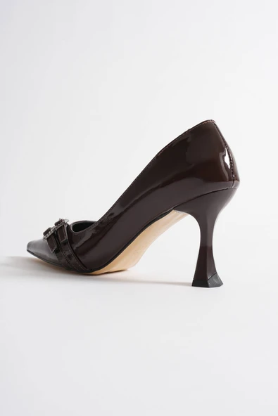 Maya Kadın Acı Kahve Rugan Ayakkabı - Resim 7