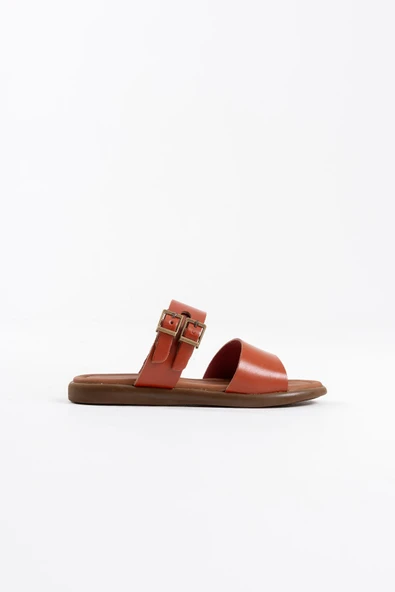 Kares Kiremit Hakiki Deri Terlik ürün görseli