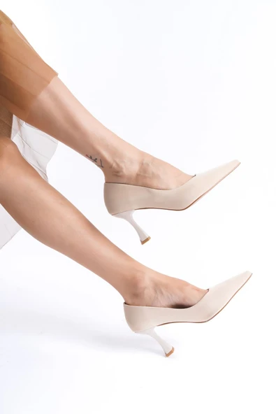 Cordelia Kadın Bej Saten Stiletto - 3