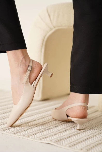 Maried Bej Cilt Kadın Ayakkabı - Resim 4