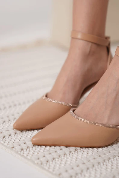 Darla Taşlı Kadın Nude Topuklu Ayakkabı - Resim 5