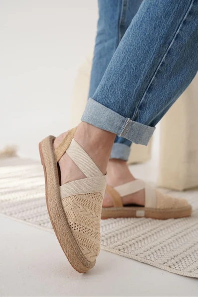 Rosa Kadın Bej Espadril Ayakkabı - 12
