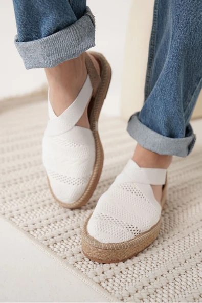 Rosa Kadın Beyaz Espadril Ayakkabı - 9