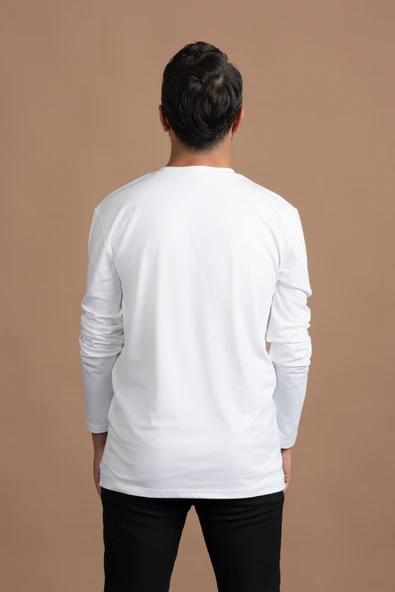 Regular Fit Bisiklet Yaka Rayon Kumaş Full Likralı Uzun Kol Sweatshirt - 4