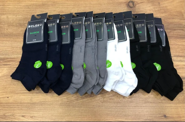 6 Lı Royam Bolero Bambu Erkek Dikişsiz Patik Çorap 41-45 No - 6