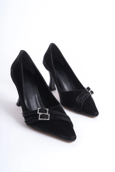 Maya Kadın Siyah Saten Topuklu Ayakkabı ürün görseli