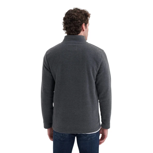 Yarım Balıkçı Yaka Kalın Polar Regular Fit Sweatshirt-56320 - Resim 10