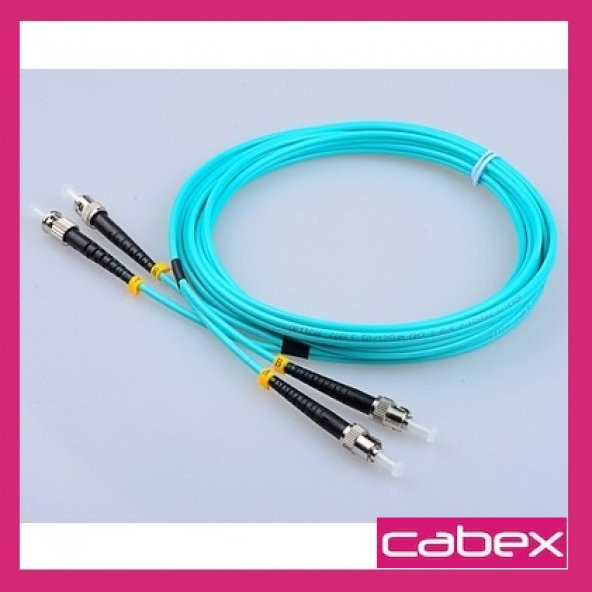 Cabex - OM3 ST-ST Dublex Fiber Optik Patchcord Multimode 1 MT