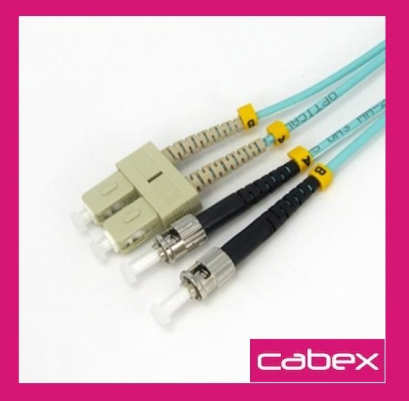 Cabex - OM3 SC-ST Dublex Fiber Optik Patchcord Multimode 3 MT