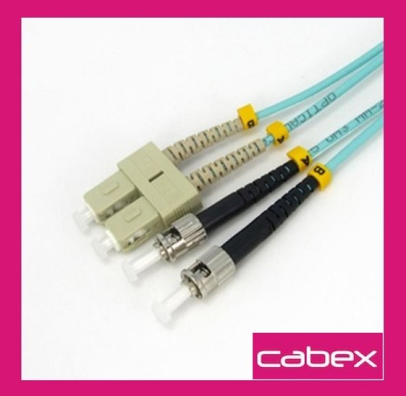 Cabex - OM3 SC-ST Dublex Fiber Optik Patchcord Multimode 2 MT