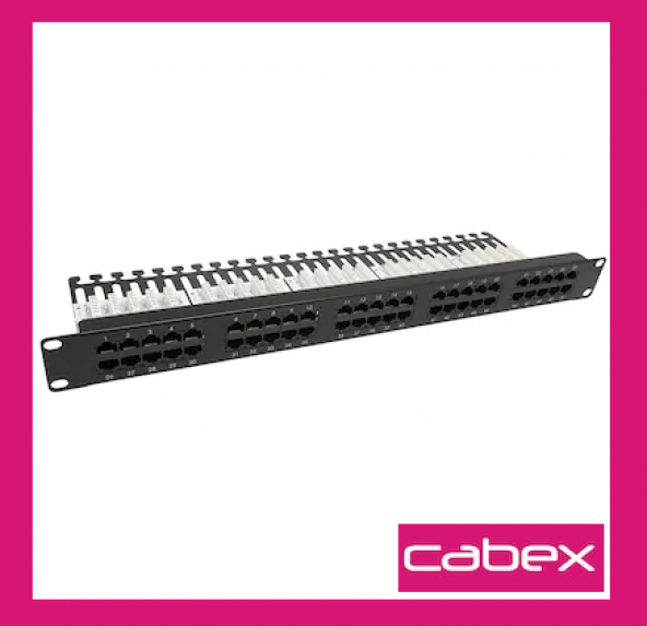 Cabex - 50 Port 1U 19" CAT3 ISDN Patch Panel