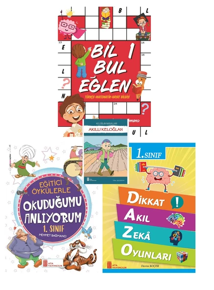 Ata 1.Sınıf Bil Bul Eğlen+Okuduğumu Anlıyorum+ Dikkat Akıl Zeka Oyunları ürün görseli 1