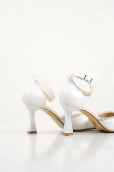 Darla Taşlı Kadın Beyaz Topuklu Ayakkabı - Resim 22