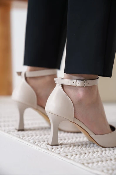 Clara Kadın Bej Topuklu Ayakkabı - Resim 6