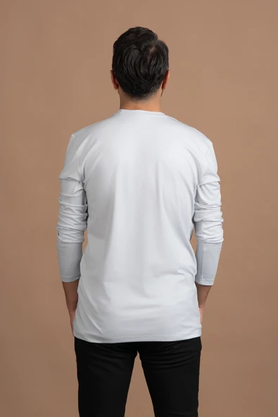 Regular Fit Bisiklet Yaka Rayon Kumaş Full Likralı Uzun Kol Sweatshirt - 12