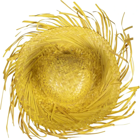 MDB Tropikal Parti Sarı Hasır Hawaii Şapkası - Resim 5