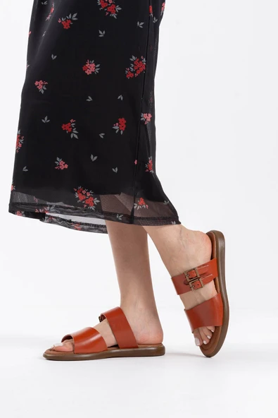 Kares Kiremit Hakiki Deri Terlik - Resim 6