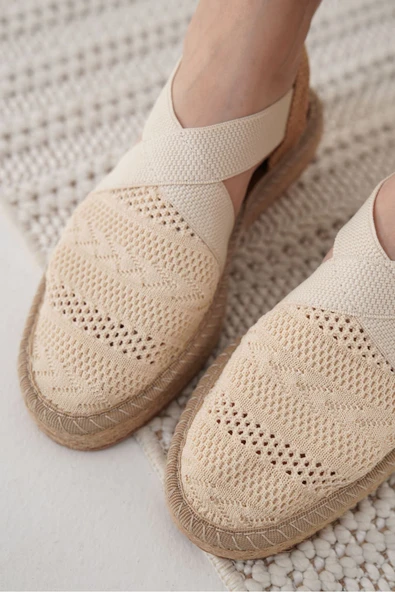 Rosa Kadın Bej Espadril Ayakkabı - 6