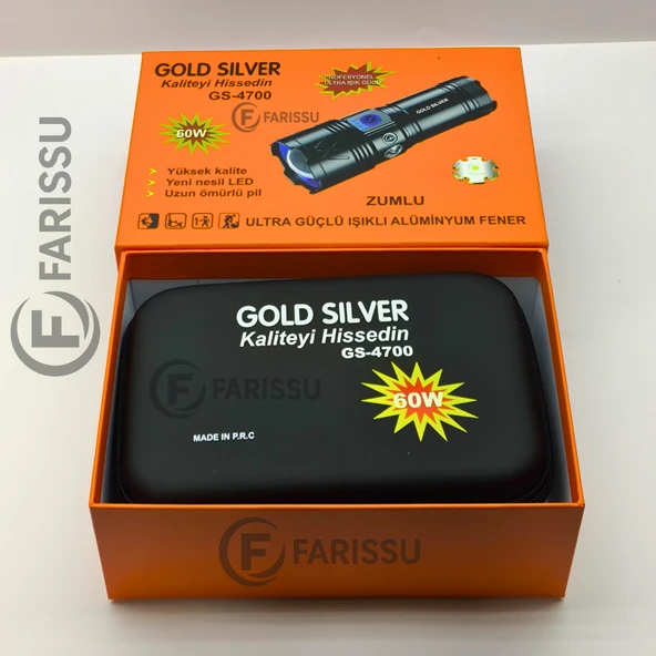 GOLD SILVER GS-4700 Profesyonel Ultra Işık Gücü | 4 Modlu, Zoomlu, Alüminyum Gövdeli Fener - 7