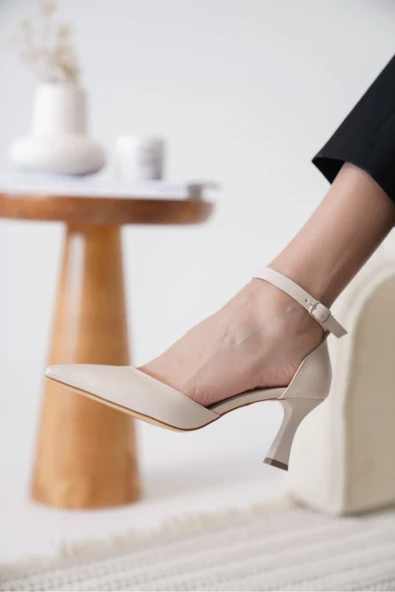 Clara Kadın Bej Topuklu Ayakkabı - Resim 5