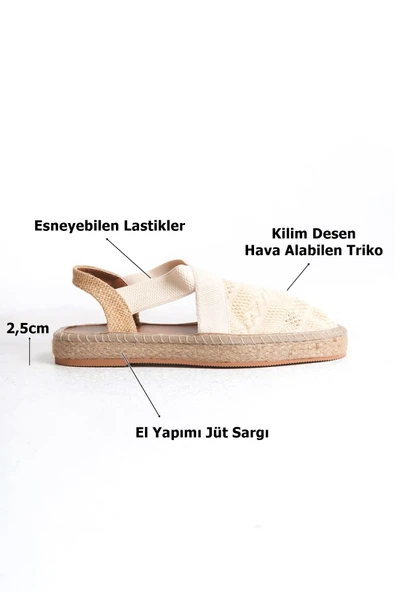 Rosa Kadın Bej Espadril Ayakkabı - 15