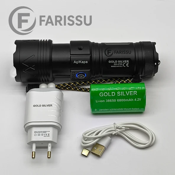 GOLD SILVER GS-4700 Profesyonel Ultra Işık Gücü | 4 Modlu, Zoomlu, Alüminyum Gövdeli Fener - 3