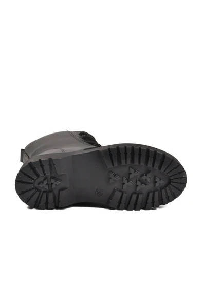 AYK'S Siyah İçi Polarlı Bağcıklı Fermuarlı Kaymaz Kız Çocuk Bot Dale 05 F - 5