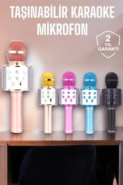Taşınabilir Bluetooth Karaoke Mikrofon: Hafıza Kart Girişli, Etkileyici Performans - Resim 2