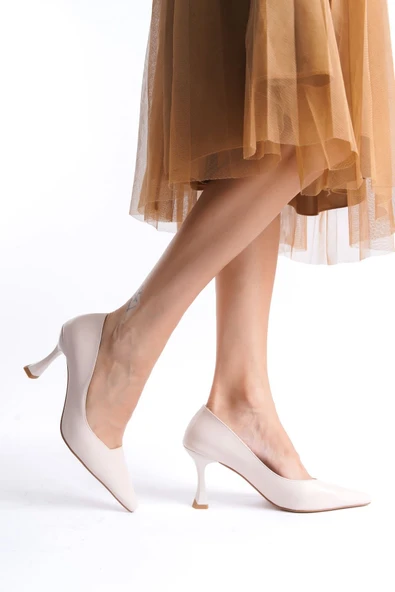 Cordelia Kadın Mat Bej Stiletto - 4