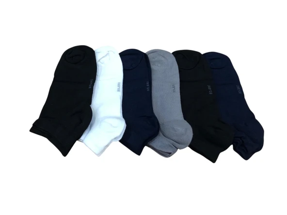6 Lı Royam Bolero Bambu Erkek Dikişsiz Patik Çorap 41-45 No - 3