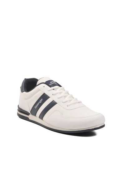 Slazenger Beyaz Lacivert Büyük Numara Cilt Erkek Spor Ayakkabı Omega Int M - Resim 3