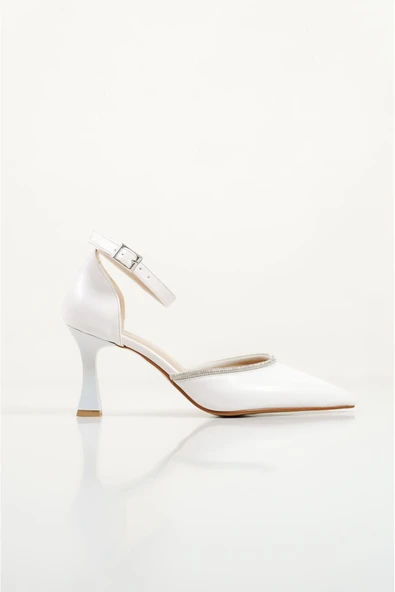 Darla Taşlı Kadın Beyaz Topuklu Ayakkabı - Resim 20